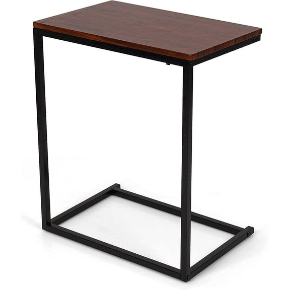 WSSYzyzf Sofa Side Table C Shaped Table, Vintage Couch Table Sofa Side Table for Coffee Snack Laptop, Living Room TV Tray End Table
