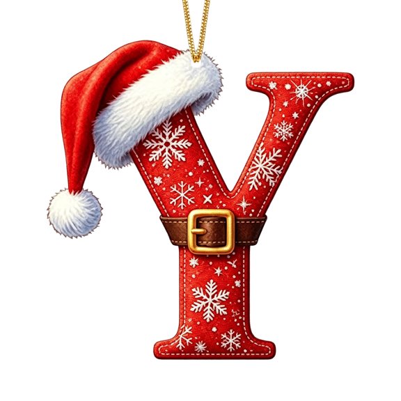 WSSZL 26 Letter Ornaments for Christmas Tree Decoration, Christmas Initial Ornament, Personalized Hanging Pendant Xmas Alphabet for DIY Craft Ornaments, Hanging Name Tags for Xmas Tree Decor(Y)