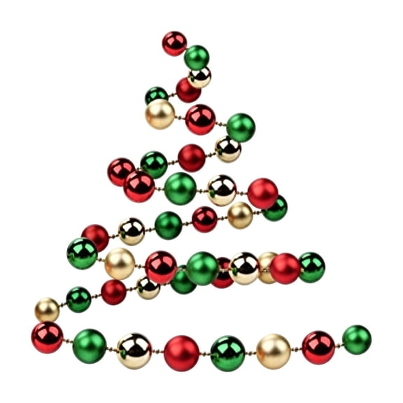 WSSZL Shatterproof Metallic Ball Garland, Christmas Tree Decoration, Flexible Durable Ornament String, Indoor Holiday Mantel Staircase Window Display, Stylish Seasonal Home Decor Gift
