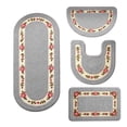 thumbnail image 1 of WSSZL Vibrant Rose Floral Bathroom Rug Set, Non-Slip Absorbent Bath Mats, Machine Washable, Full Bathroom Coverage, Shower Toilet Sink Use, Home Decor,Gray, 1 of 6