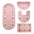 thumbnail image 1 of WSSZL Vibrant Rose Floral Bathroom Rug Set, Non-Slip Absorbent Bath Mats, Machine Washable, Full Bathroom Coverage, Shower Toilet Sink Use, Home Decor,Pink, 1 of 6