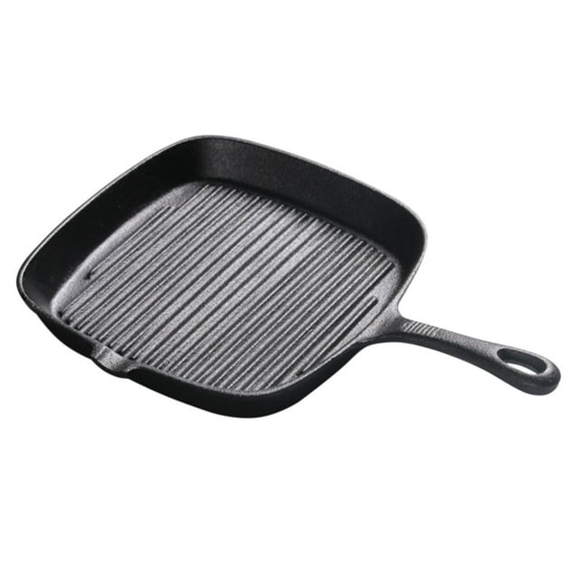 WSTEER 1 Pc Cast Iron Steak Frying Pan Safe Uncoated Nonstick Western