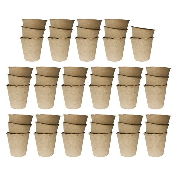 RENACLIPY Biodegradable Paper Flower Pots 50pcs Round Breathable Plant Pots for Indoor Gardens Microgreens