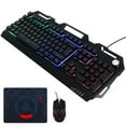 WSTEER 1 Set Gaming Keyboard And Mouse Metal Mechanical Keyboard Wired