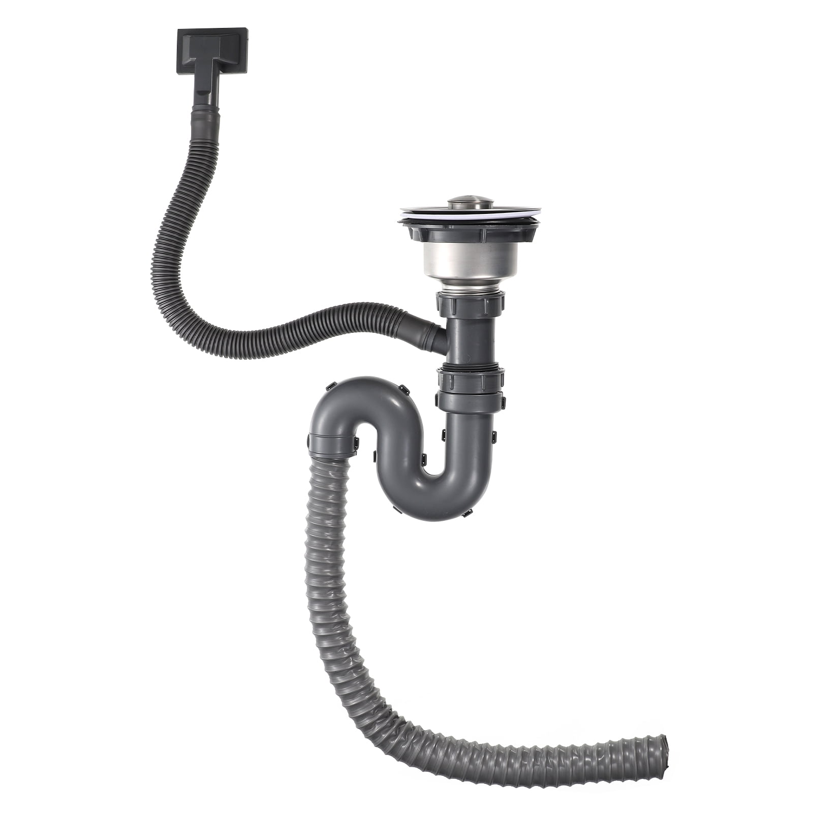 WSTEER 1 Set Sink Drain Kit Drain Pipe Flexible Drain Pipe And Overflow