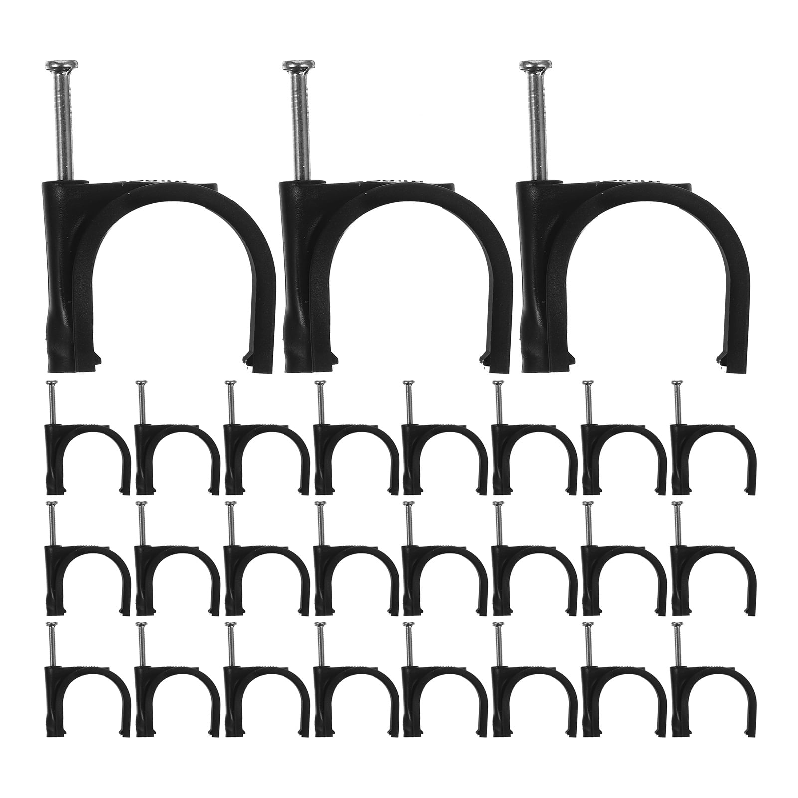 WSTEER 100pcs Pipe Clamps Half Clamp Fixture Jhook with Nail for