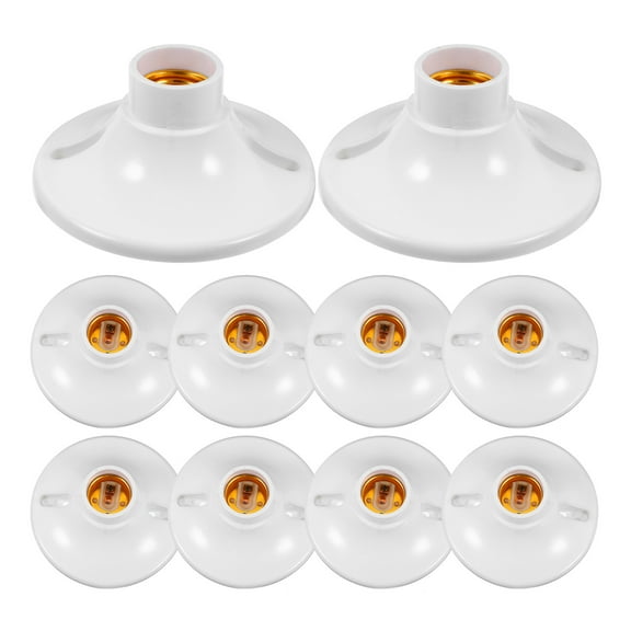 WSTEER 10pcs Ceiling Light Fitting E27 Lamp Bulb Socket Bulb Socket Holder Replacement