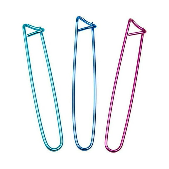 WSTEER 10pcs Crochet Knitting Needles Shiny Aluminum Yarn Stitch Holder Safety for Knitting Notions or Crochet Size S(Random Color)