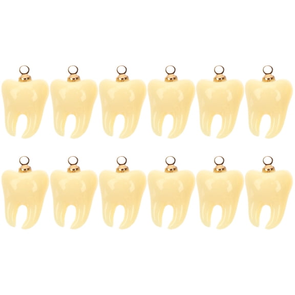 WSTEER 12pcs Hanging Resin Teeth Models DIY Jewelry Bracelet Charms Teeth Jewelry Making Supplies