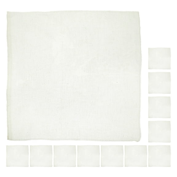 WSTEER 12pcs Unbleached Cotton Fabric Strainer Reusable Cheesecloth Strainer for Cooking