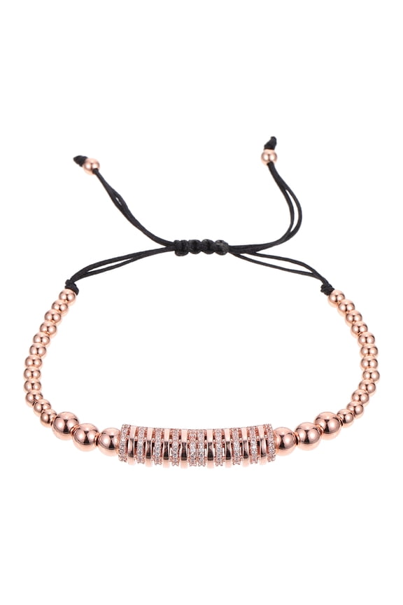 Adjustable Wrist Chain Bracelet with Copper Beads, Unique Hand Accessory for Men and Women