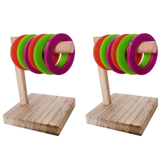 WSTEER 2 Sets of Educational Interaction Toy Parrot Ring Shape Toy Intellectual Toy