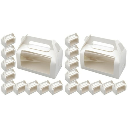 WSTEER 20 Pcs Cookie Package Boxes Cake Wrapping Boxes Portable Bakery Boxes with Window