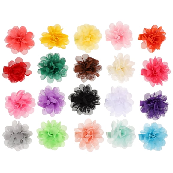 WSTEER 20pcs Artificial Flower Hairpins Children Dress Up Hair Clip Floral Hair Clips