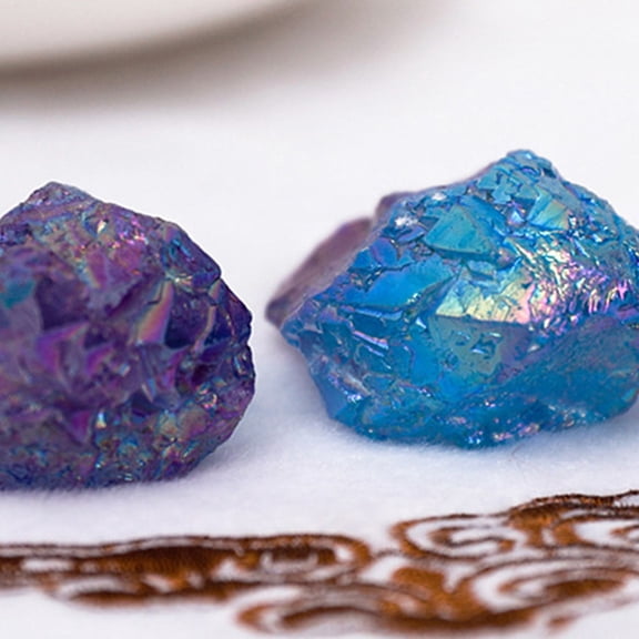Set of 2 Assorted Colorful Crystal Decorative Stones for Home Decor, Vibrant Gems for Vase Fillers, Crafts, and Projects