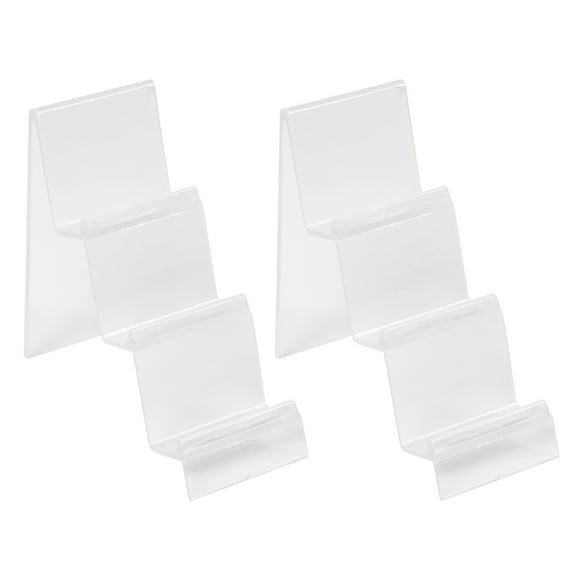 WSTEER 2Pcs Transparent Acrylic Displaying Rack Multi-function Wallet Holder Table Rack