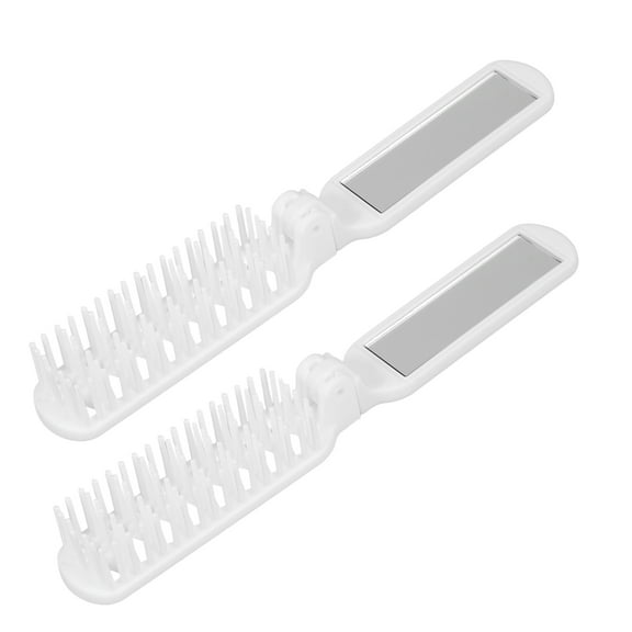 WSTEER 2-Pack Foldable Hair Brushes Small Pocket Combs Compact Fold-Up Hairstyling Brushes for Travel and Daily Use