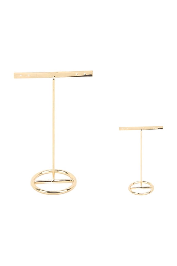 2pcs Metal Earrings Holder T-shaped Eardrop Display Stand Ear Jewelries Rack Organizer (Flat Rod with Holes)