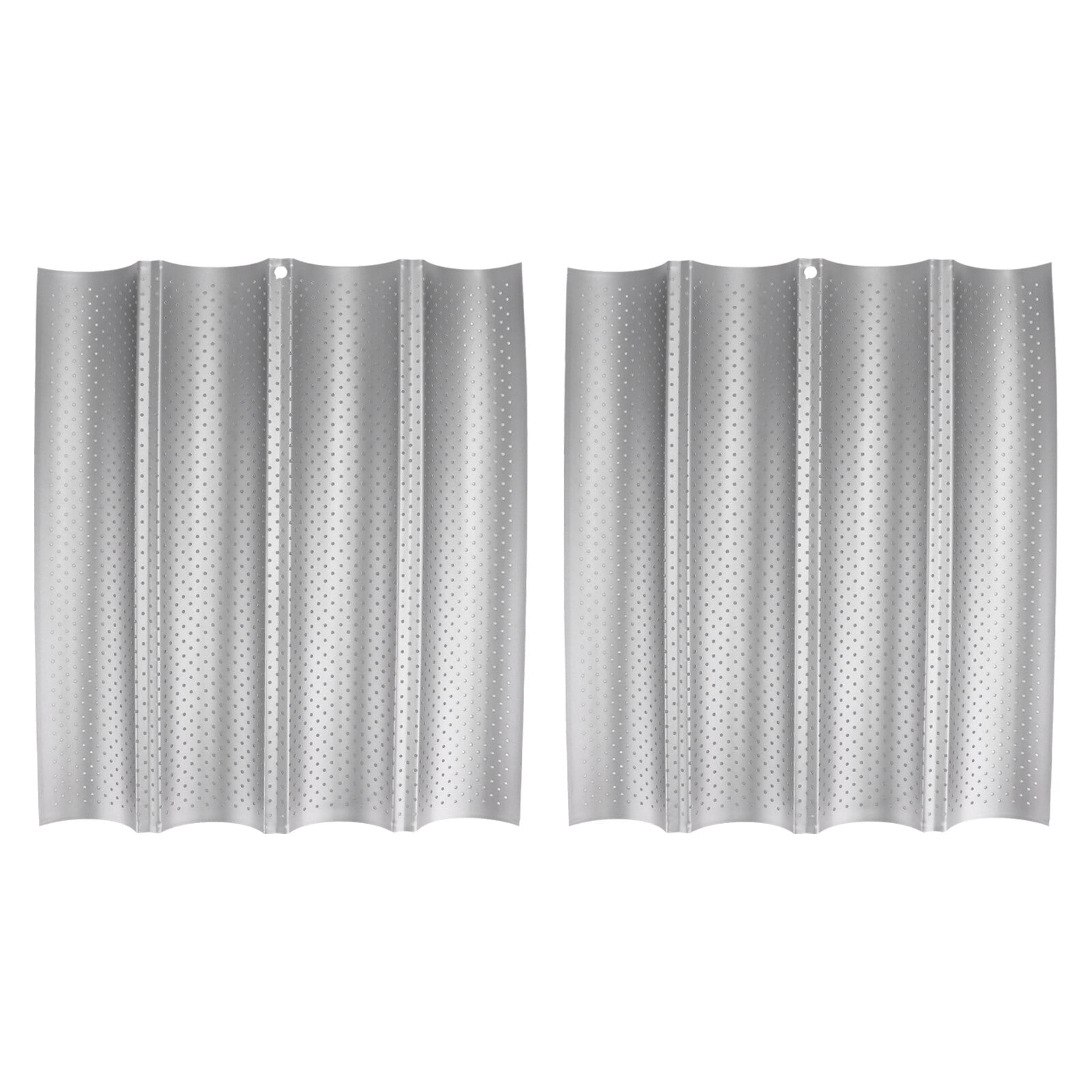 WSTEER 2pcs Nonstick Perforated Pan for French Bread Baking 4 Wave