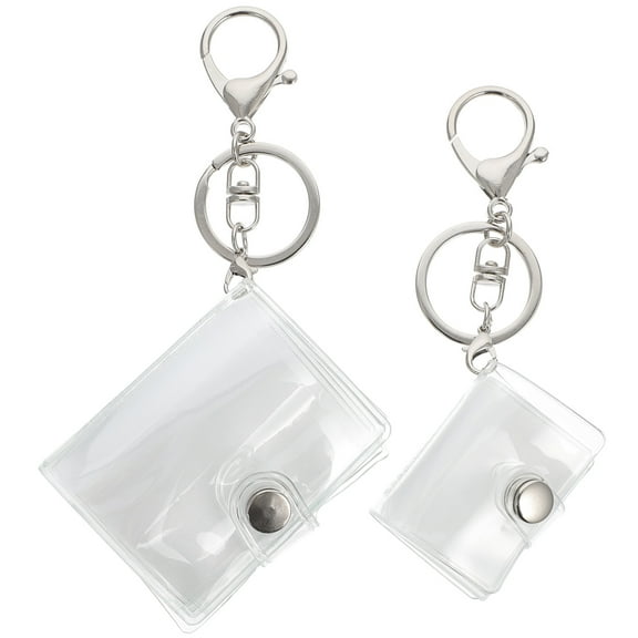 WSTEER 2pcs Pocket Photo Album Key Chain Photo Storage Carrier Insert Photo Album Keyring