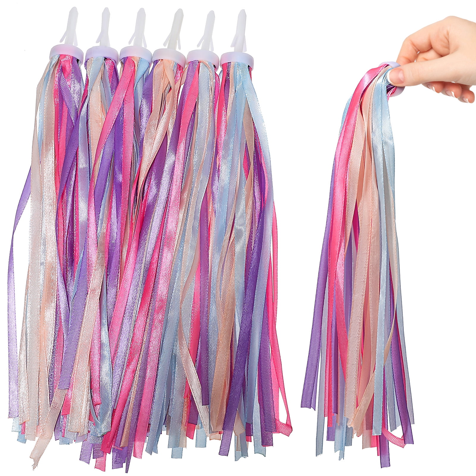 WSTEER 3 Pairs Bike Streamers Bike Tassels Handlebar Streamers Bike