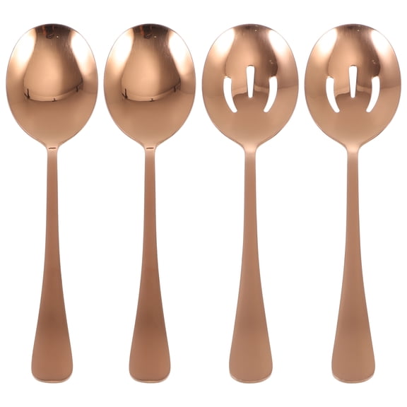 WSTEER 4 Pcs Stainless Steel Food Serving Spoon Practical Self-service Scoop Colander