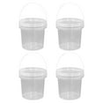 WSTEER 4Pcs Ice Cream Buckets with Lids Clear Buckets for Homemade Ice