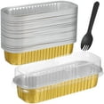 WSTEER 50 Pcs Mini Loaf Pans Aluminum Foil Cake Pans Mini Cake Tins