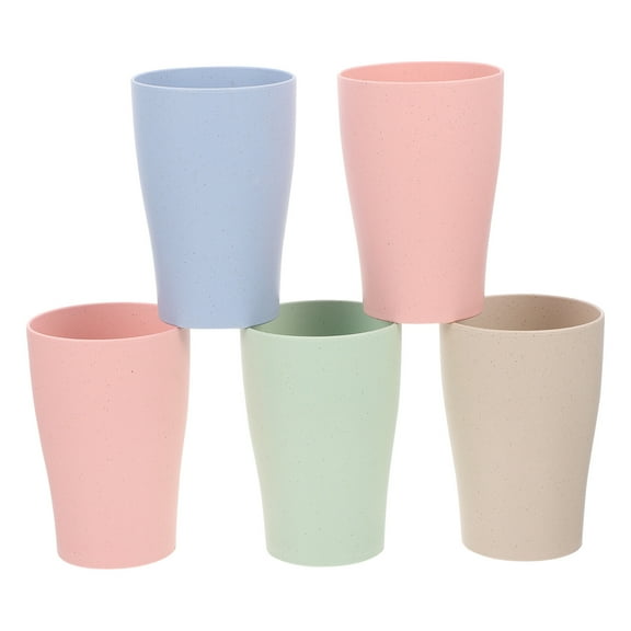 WSTEER 5pcs Water Cups Juice Cups Milk Cups Wheat Straw Cups Water Containers