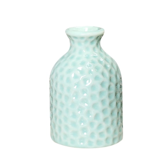 WSTEER Small Ceramic Vase for Desktop Decor, Flower Vase and Diffuser Bottle for Home and Office Use