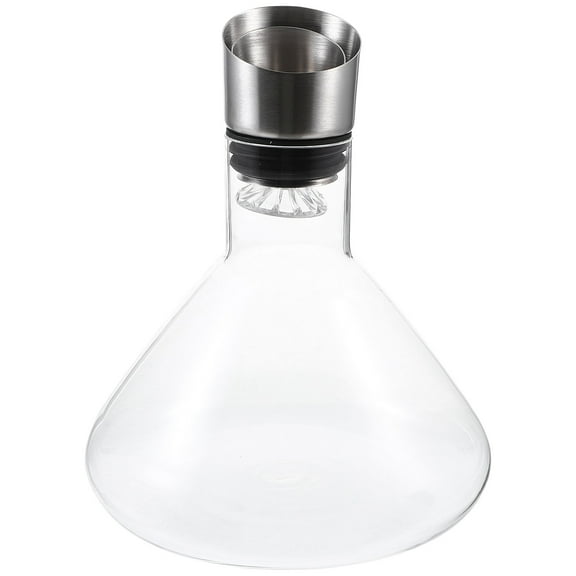UPGRATOR Wine Decanter Pourer Dispenser with Sleek Flat Design for Dining Table, 1 Piece, 8.25 x 7.07 x 2.16 Inches