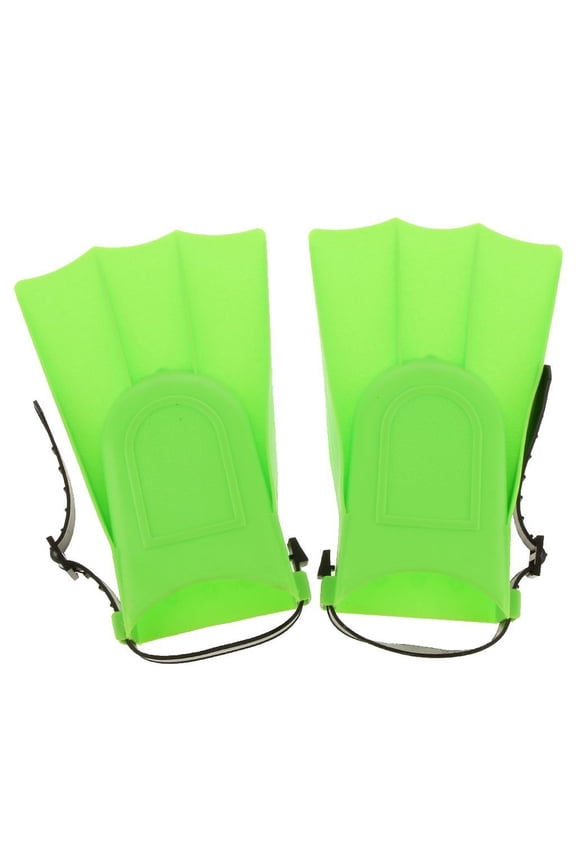 Green Adjustable Swim Training Flippers for Adults and Kids, 1 Pair Comfortable Water Shoes for Swimming
