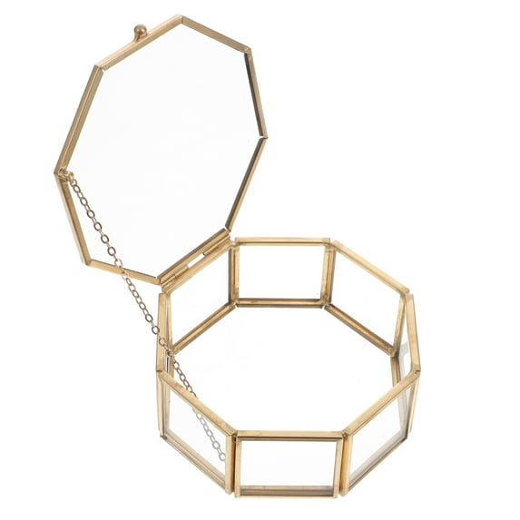 WSTEER Octagonal Jewelry Box Transparent Jewelry Box Vintage Jewelry Box Display Box