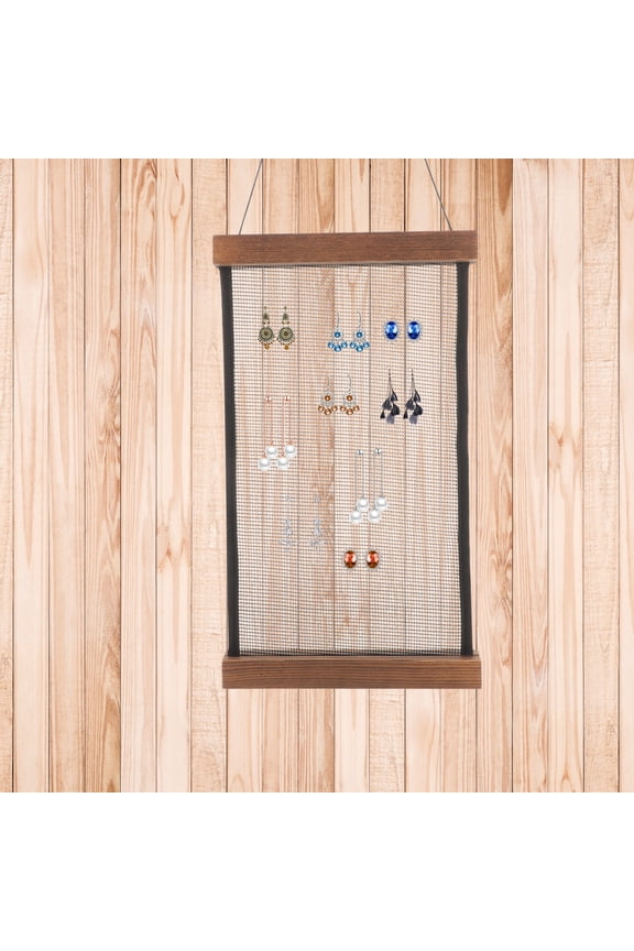 UPGRATOR Hanging Earrings Organizer Rustic Style for Jewelry Lovers 1Pcs 11.8X7.1X1.2In