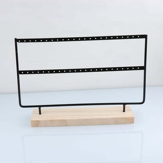 WSTEER Portable Jewelry Display Stand Black - Iron Art Earring and Necklace Storage Rack Organizer for Ornaments