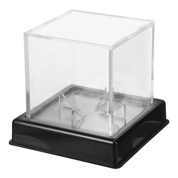 WSTEER Square Baseball Display Case Clear Plastic Cube Baseball Holder Transparent Showing Box