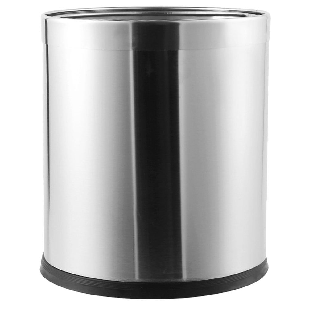 WSTEER Stainless Steel Waste Paper Bin Basket Waste Rubbish Trash Can