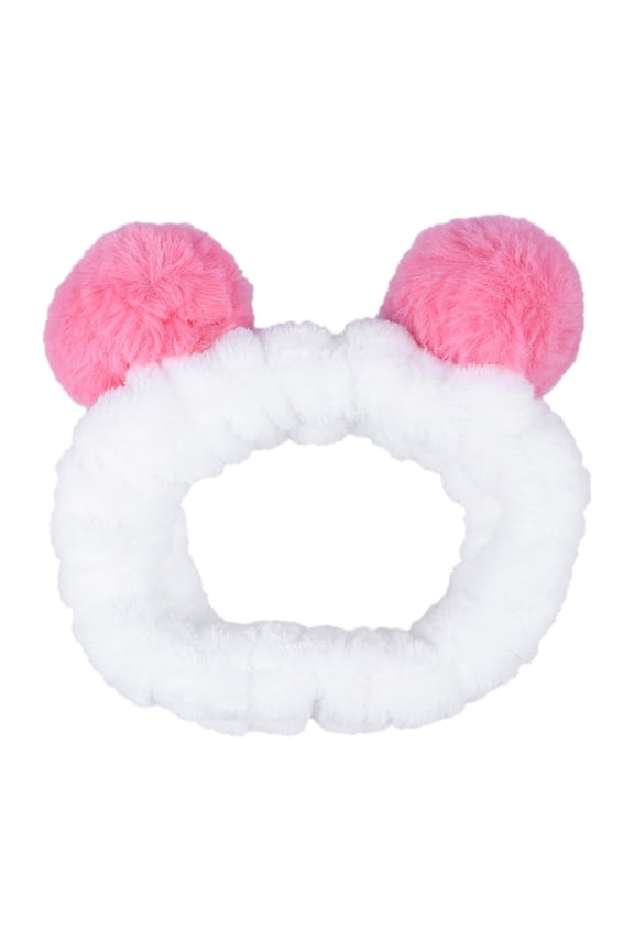 Women Hairband Panda Ear Headbands Elastic Head Wrap Hair Accessories (Watermelon Red)