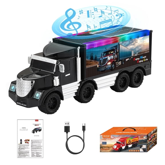 WSTER WS-650 Truck-Shaped Portable Bluetooth Speaker, Suppot BT/TF USB/FM/TWS/RGB /SELF,bluetooth speaker with lights,for Home, Party, Desktop ornament, Unique gifts for family and friends