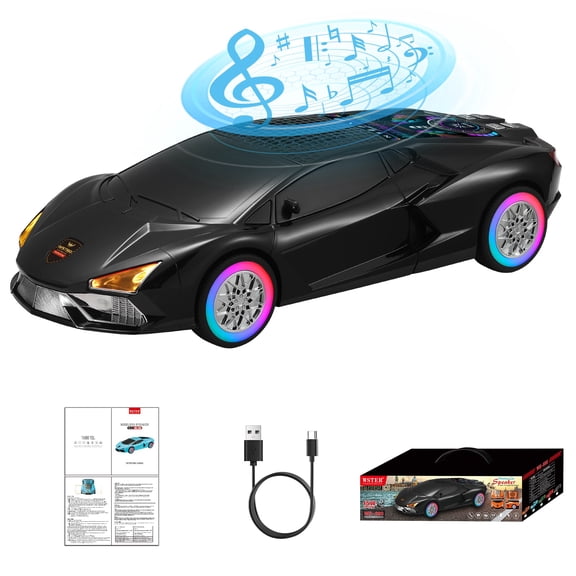 WSTER WS-690 Portable Bluetooth Speaker Features A Cool Sports Car Model, PowerFul 15W Sound, With RGB Wheels,LED Flexible Screen And TWS Wireless Pairing, For Outdoor/Party/Beach/Travel/Gifts
