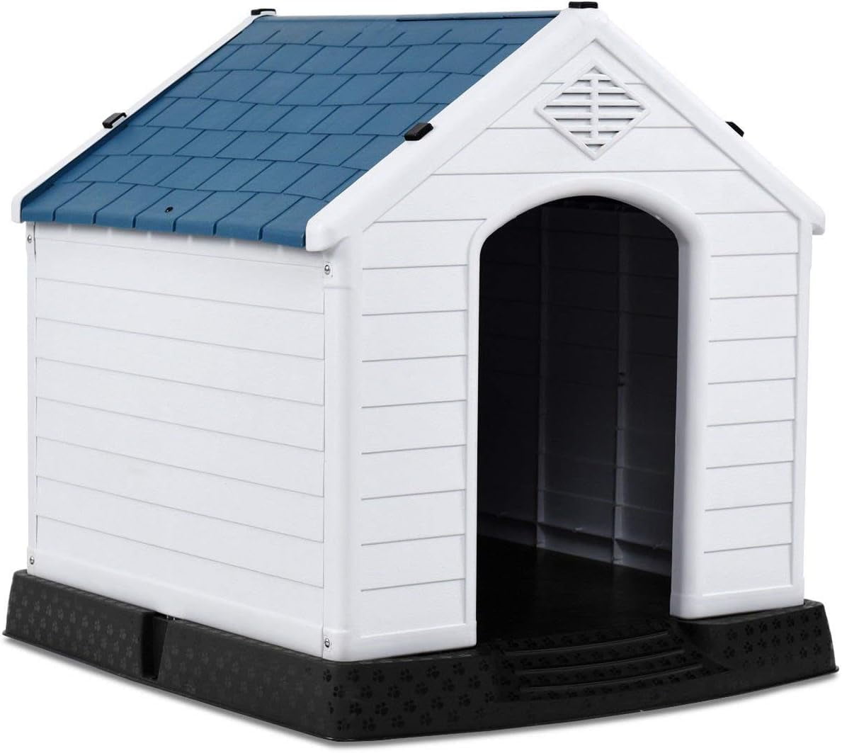 WSWJY Dog House for Medium Dogs, Waterproof Plastic Dog Houses with Air Vents and Elevated Floor, Easy to Assemble, Outdoor Cat House Feeding Station Indoor Patio Backyard Dog Kennel House