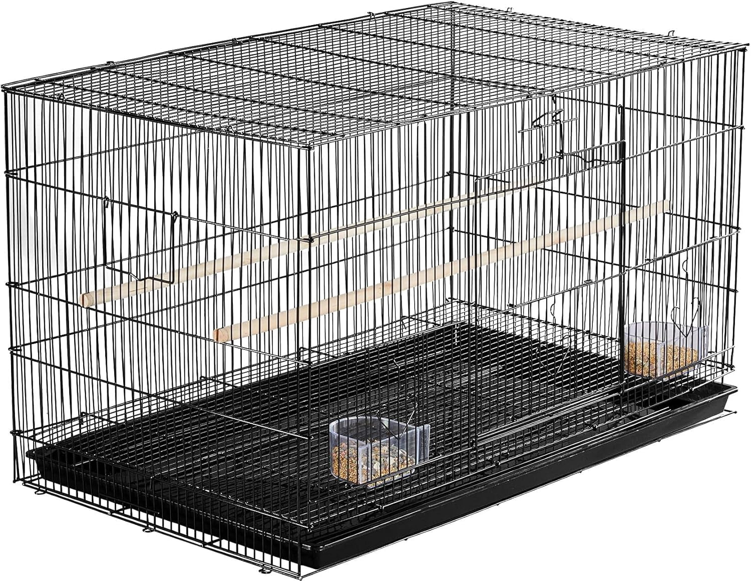 WSWJY Pet Products Stackable Rectangle Flight Bird Cages for Small Birds Parrots Parakeets Cockatiels Conures Budgies Lovebirds Canaries Finches w/Slide-Out Tray
