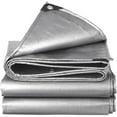 thumbnail image 1 of WSYW 12*16ft Tarps Heavy Duty Waterproof, 10 Mil Silver Poly Tarp Cover, UV Resistant, Rip and Tear Proof Tarpaulin with Grommets and Reinforced Edges for Roof, Patio, Camping, Boat, Pool, 1 of 7