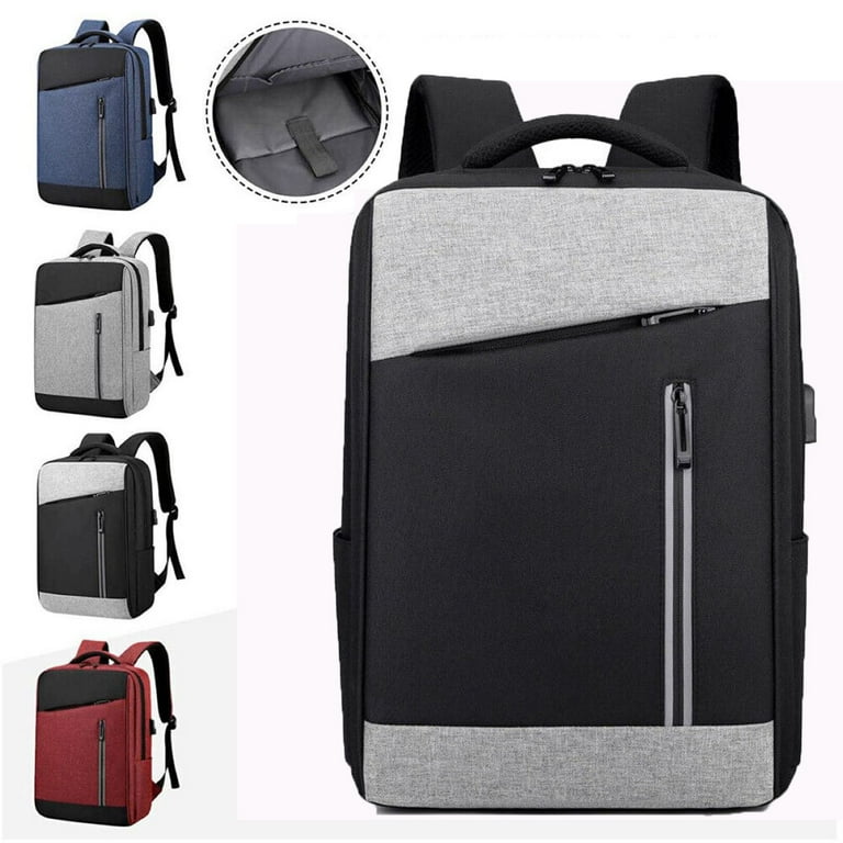 WSYW 16 Men Laptop Backpack Anti Theft Waterproof Travel Bag with USB Charge Port Black Walmart