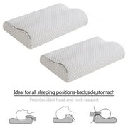 WSYW 2 Pack Memory Foam Pillow Sleeping Contour Pillows Neck Support Orthopedic Soft w/Pillowcase