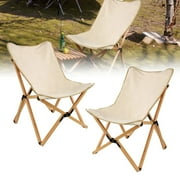 WSYW 2Pack Camping Chairs, Folding Wooden Lawn Chair, 35.4" Ultralight Canvas Seat for Backpacking Fishing Travel Camp
