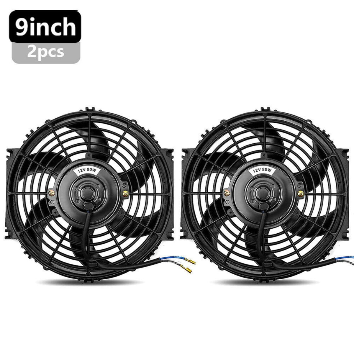 Wsyw 2x 9 Universal Slim Fan Push Pull Electric Radiator 12v Cooling Fan Mount Kit 2647