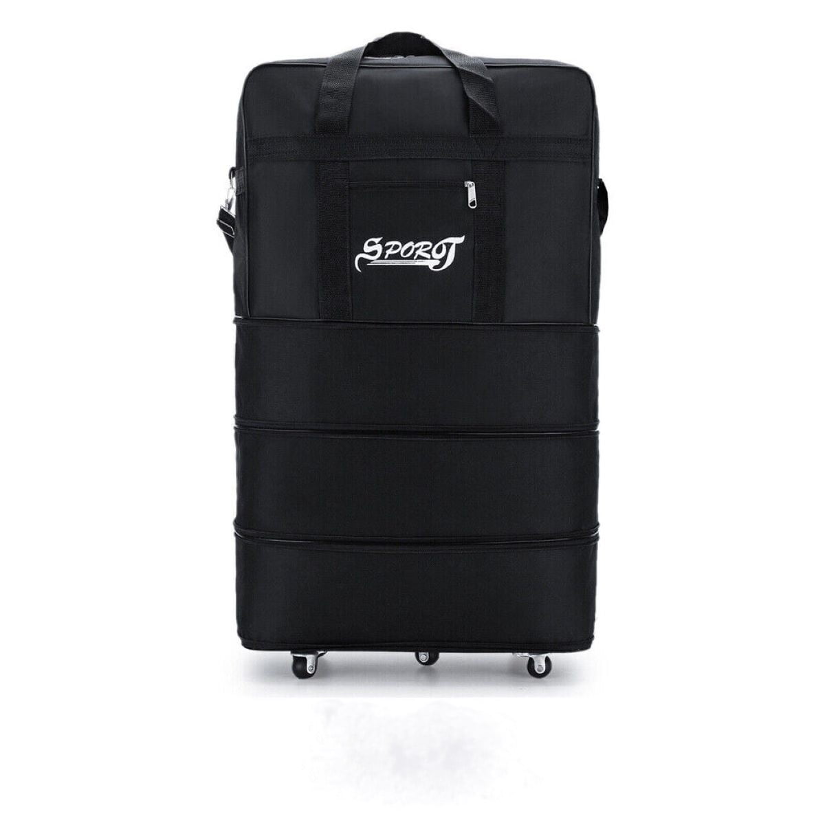 WSYW 3Layer Expandable Rolling Duffle Bag Wheeled Luggage Oxford Cloth