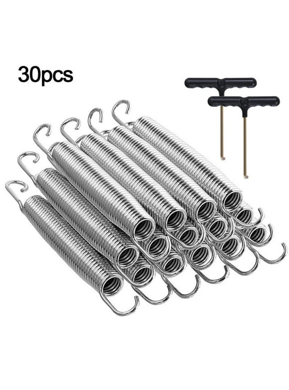 WSYW 30pcs 8.5” Trampoline Spring Replacement Stainless Steel with Durable T Hook