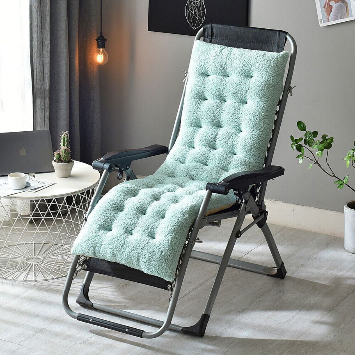 WSYW 51" Soft Fleece Lounge Chair Cushion Tufted Recliner Mat Patio